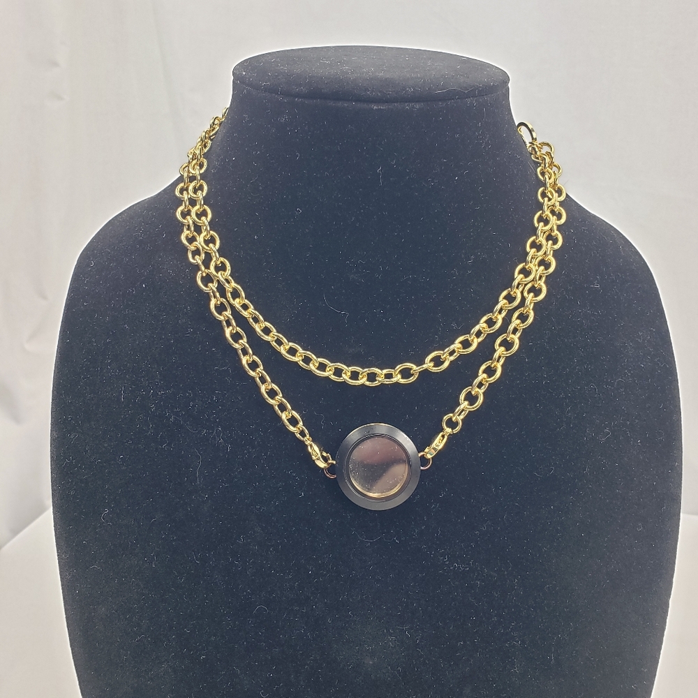 Origami Owl Gold Tone Locket Necklace